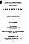 Colburn's First Lessons, Intellectual Arithmetic, Upon the Inductive Method