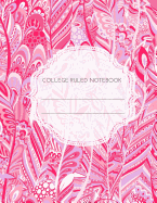 College Ruled Notebook: Pink Paisley 120 Pages 8.5 X 11
