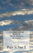 Communium Rerum on St Anselm of Aosta