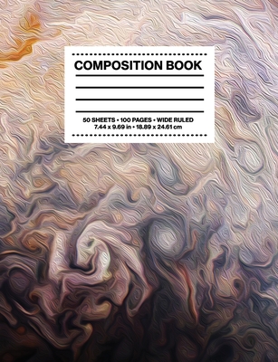 Composition Book Wide Ruled: NASA JPL Juno Abstract Jupiter Atmosphere Space Astronomy Notebook Journal Logbook - Witty Logic, Composition Books by, and Witty Logic, Space Books by