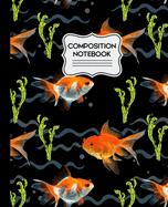 Composition Notebook: 7.5 X 9.25 Goldfish Pattern - 110 Wide Ruled Pages