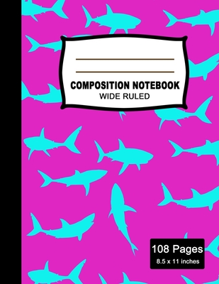Composition Notebook: Beautiful Wide Ruled Paper Notebook Journal - Cute Shark pattern Retro Style Blank Lined Workbook for Teens Kids Students Girls for Home School College for Writing Notes. (Office & School Essentials) - Notebooks, Zoo Spirit