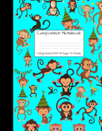Composition Notebook College Ruled 8.5 inch x 11 inch: Monkey Party Monkeys Cute Composition Notebook, College Notebooks, Girl Boy School Notebook, Composition Book, 8.5" x 11"