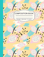 Composition Notebook: Colorful Abstract Design Wide Ruled Paper Notebook Journal for Homeschool Office Teacher Adult 7.5 x 9.25 in. 100 Pages