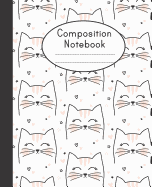 Composition Notebook: Cute Cat Seamless Composition Notebook and Journal College Ruled Lined Journal