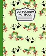 Composition Notebook: Cute Tree Frogs Pattern 7.5" X 9.25" - 100 Page Wide Ruled