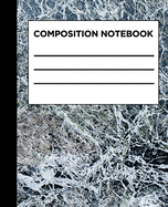 Composition Notebook: Dark Grey Marble College Ruled Blank Lined Five Star Notebooks for Girls Teens Kids School Writing Notes Journal (7.5 x 9.25 in)