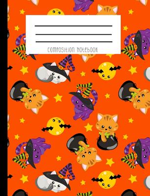 Composition Notebook: Kitty Witch Hat and Kitty Cauldron Kawaii Face Halloween Notebook - Creations, Zander