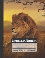 Composition Notebook: Lion Journal, Wide Ruled Paper For Students & Lion Lovers