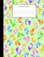 Composition Notebook: Unicorn Pattern Pastel Green: Composition Notebook: Back To School: Wide Ruled Notebook For Kids, Teens, Students, Teachers, Home, School and College:100 pages: 8.5" x 11"
