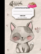 Composition Notebook Unruled 200 Pages, 8.5 X 11 Inch, Kawaii Cutie Cat: Large Composition Book Journal for School Student/Teacher/Office