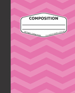 Composition: Pink Zig Zag Pattern - College Ruled Composition Notebook