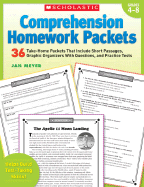 Comprehension Homework Packets Grades 4-8: 36 Take-Home Packets That Include Short Passages, Graphic Organizers with Questions, and Practice Tests