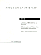 Computer Donations to Schools: A Review of Selected Private-Sector, Nonprofit and State Programs