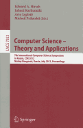 Computer Science - Theory and Applications: 7th International Computer Science Symposium in Russia, CSR 2012, Niszhny Novgorod, Russia, July 3-7, 2012, Proceedings