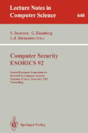 Computer Security - Esorics 92: Second European Symposium on Research in Computer Security, Toulouse, France, November 23-25, 1992. Proceedings