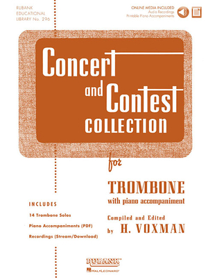 Concert and Contest Collection for Trombone: Solo Book with Online Media - Voxman, H (Editor)