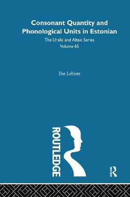 Consonant Quantity and Phonological Units in Estonian - Lehiste, Ilse