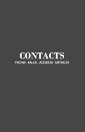 Contacts: Modern Grey Address Book and Birthdays Calendar with A-Z Tabs