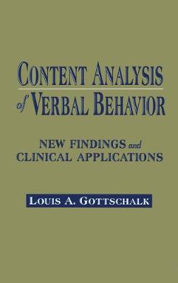 Content Analysis of Verbal Behavior: New Findings and Clinical Applications - Gottschalk, Louis A