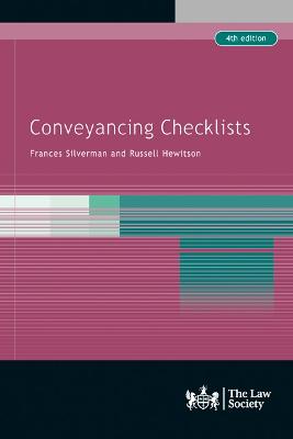 Conveyancing Checklists - Silverman, Frances, and Hewitson, Russell