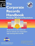 Corporate Records Handbook "With CD": Meetings, Minutes & Resolutions "With CD"