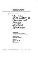 Critical Evaluation of Chemical and Physical Structural Information,: Proceedings of a Conference,