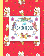 Cute Unicorn Kawaii Sketchbook: 100 blank pages of high quality white paper, 8.5" x 11"cute premium matte cover