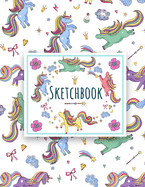 Cute Unicorn Kawaii Sketchbook: 103 blank pages of high quality white paper, 8.5" x 11"cute premium matte cover