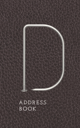 D Address Book: Nails And Faux Leather Motif Monogram Letter "D" Password And Address Keeper