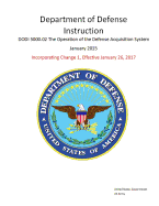 Department of Defense Instruction Dodi 5000.02 the Operation of the Defense Acquisition System January 2015 Incorporating Change 1, Effective January 26, 2017