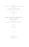 Des Heiligen Ephraem Des Syrers Hymnen Auf Abraham Kidunaya Und Julianos Saba. Syr. 140
