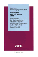 DFG List of MAK and BAT Values - Deutsche Forschungsgemeinschaft (Dfg) (Editor)