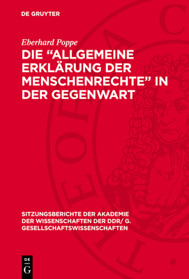 Die "Allgemeine Erklrung Der Menschenrechte" in Der Gegenwart: Zum 30. Jahrestag Ihrer Verabschiedung - Poppe, Eberhard