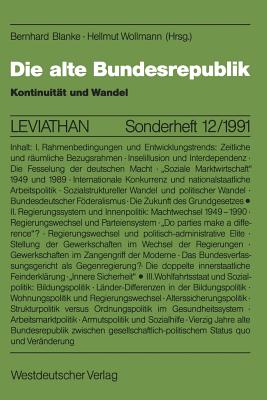 Die Alte Bundesrepublik: Kontinuit?t Und Wandel - Blanke, Bernhard, and Wollmann, Hellmut (Editor)