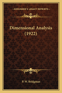 Dimensional Analysis (1922)