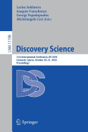 Discovery Science: 21st International Conference, DS 2018, Limassol, Cyprus, October 29-31, 2018, Proceedings
