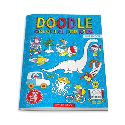 Doodle Coloring for Kids: Blue Edition - Wonder House Books