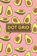 Dot Grid Notebook - Journal- Libreta - Cahier - Taccuino - Notizbuch: 110 Dotted Pages of Bullets for Journaling, Note Taking or to Create Your Own Planner, Organizer or Diary: Avocados on Pink 048-9