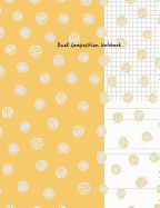 Dual Composition Notebook: Half College Ruled-Half Graph 5x5 Paper Styles on One Sheet to Get Creative: Coordinate, Grid, Squared, Math Paper, Plot Designs, Craft Projects, Write Accompanying Notes, Draw Sketches, Diary Journal Yellow Cover Organizer