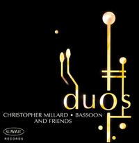 Duos - Christopher Millard (bassoon); Desmond Hoebig (piano); Rena Sharon (piano); Salvador Ferreras (percussion)