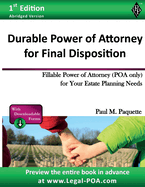 Durable Power of Attorney for Final Disposition: Fillable Power of Attorney (POA Only) For Your Estate Planning Needs