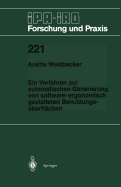 Ein Verfahren Zur Automatischen Generierung Von Software-Ergonomisch Gestalteten Benutzungsoberflchen