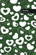 Enamor Lifestyle Journal, Blank Write-in Notebook, Dotted Lines, Wide Ruled, Size (A5) 6 x 9 In (Green II)