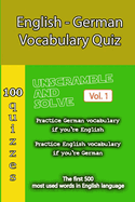 English - German Vocabulary Quiz - Match the Words - Volume 1