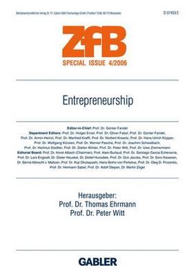 Entrepreneurship - Ehrmann, Thomas (Editor), and Witt, Peter (Editor)