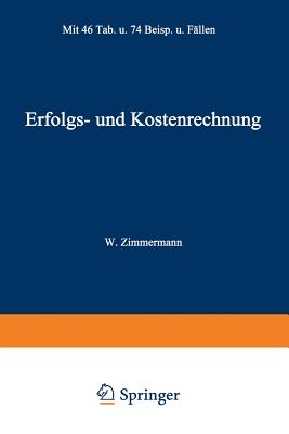 Erfolgs- Und Kostenrechnung - Zimmermann, Werner