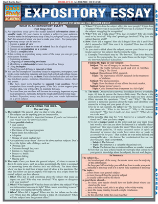 Expository Essay: Reference Guide - BarCharts, Inc.