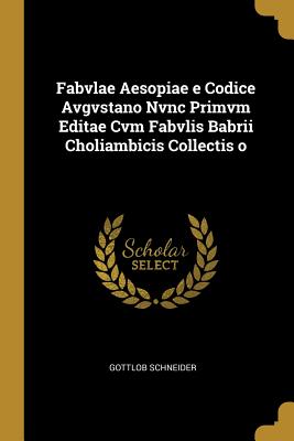 Fabvlae Aesopiae E Codice Avgvstano Nvnc Primvm Editae Cvm Fabvlis Babrii Choliambicis Collectis O - Schneider, Gottlob