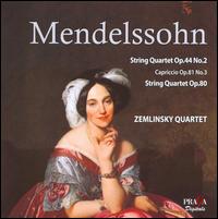 Felix Mendelssohn: String Quartet Op. 44 No. 2; Capriccio Op. 81 No. 3; String Quartet Op. 80 - Zemlinsky Quartet